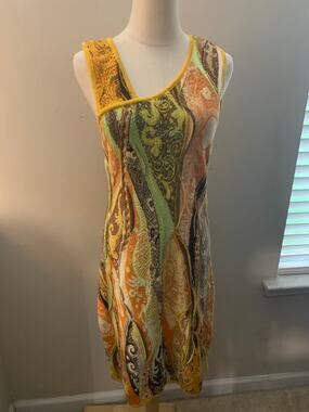 VTG Limnos 100% Cotton knit coogi inspired sleeveless tank dress size Medium